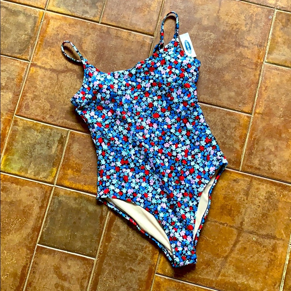 One piece floral bathing suit
